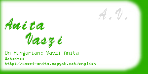 anita vaszi business card